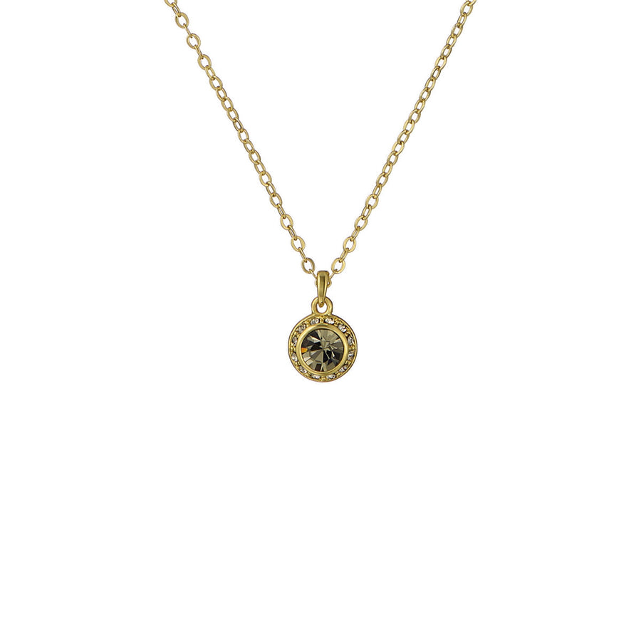 ted baker soltell: solitaire sparkle crystal pendant necklace gold tone black dianond crystal