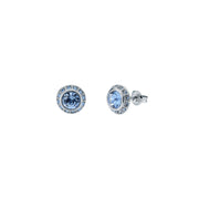 ted baker soletia: solitaire sparkle crystal stud earrings silver tone, blue