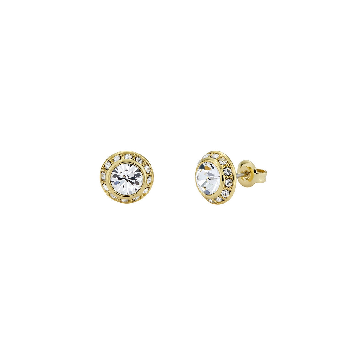 ted baker soletia: solitaire sparkle crystal stud earrings gold tone, clear crystal