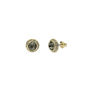 ted baker soletia: solitaire sparkle crystal stud earrings gold tone black dianond crystal