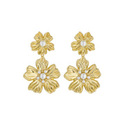 ted baker petaria: flower statement drop earrings gold tone pearl