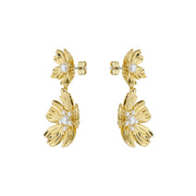 ted baker petaria: flower statement drop earrings gold tone pearl