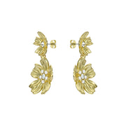 ted baker pettala: flower statement gold tone pearl & crystal drop earrings