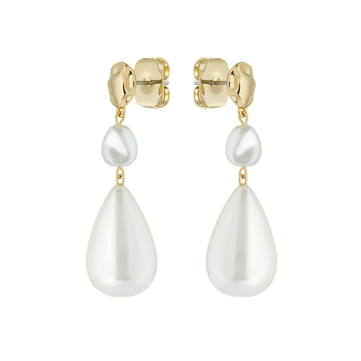 ted baker inelies: island pearl statement drop earrings gold tone, pearl