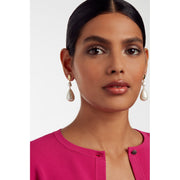 ted baker inelies: island pearl statement drop earrings gold tone, pearl