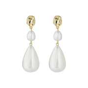 ted baker inelies: island pearl statement drop earrings gold tone, pearl