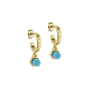 ted baker parin: paradise rock huggie earrings gold tone, turquoise