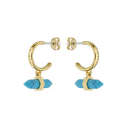 ted baker parin: paradise rock huggie earrings gold tone, turquoise