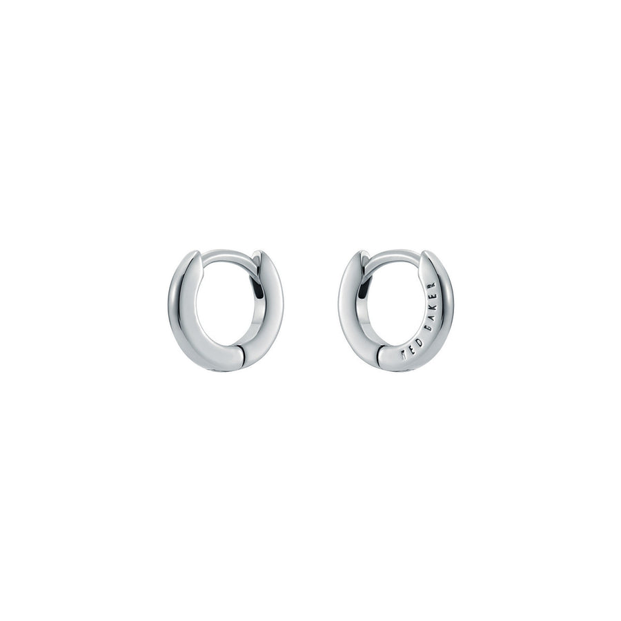 ted baker crisete: logo hoop earrings (10mm) silver tone