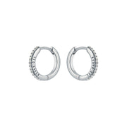ted baker heplie: crystal hoop earrings (14mm) silver tone, clear crystal