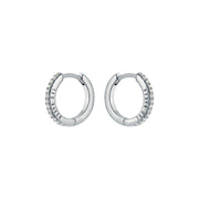 ted baker heplie: crystal hoop earrings (14mm) silver tone, clear crystal
