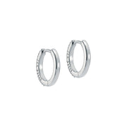 ted baker heplie: crystal hoop earrings (14mm) silver tone, clear crystal
