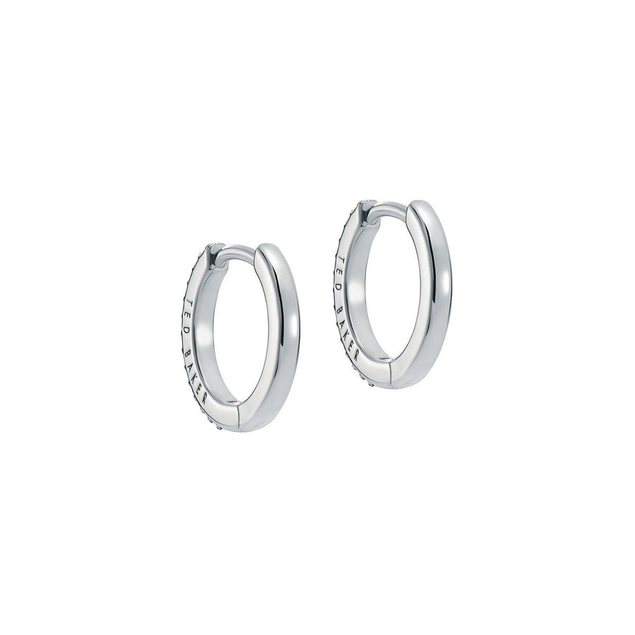 ted baker heplie: crystal hoop earrings (14mm) silver tone, clear crystal