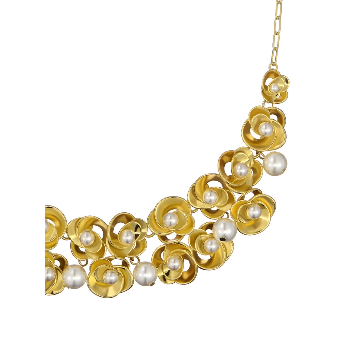 ted baker floressa: pearl flower necklace gold tone