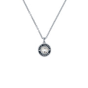 ted baker cherlie: crystal button pendant necklace silver tone, black, clear crystal