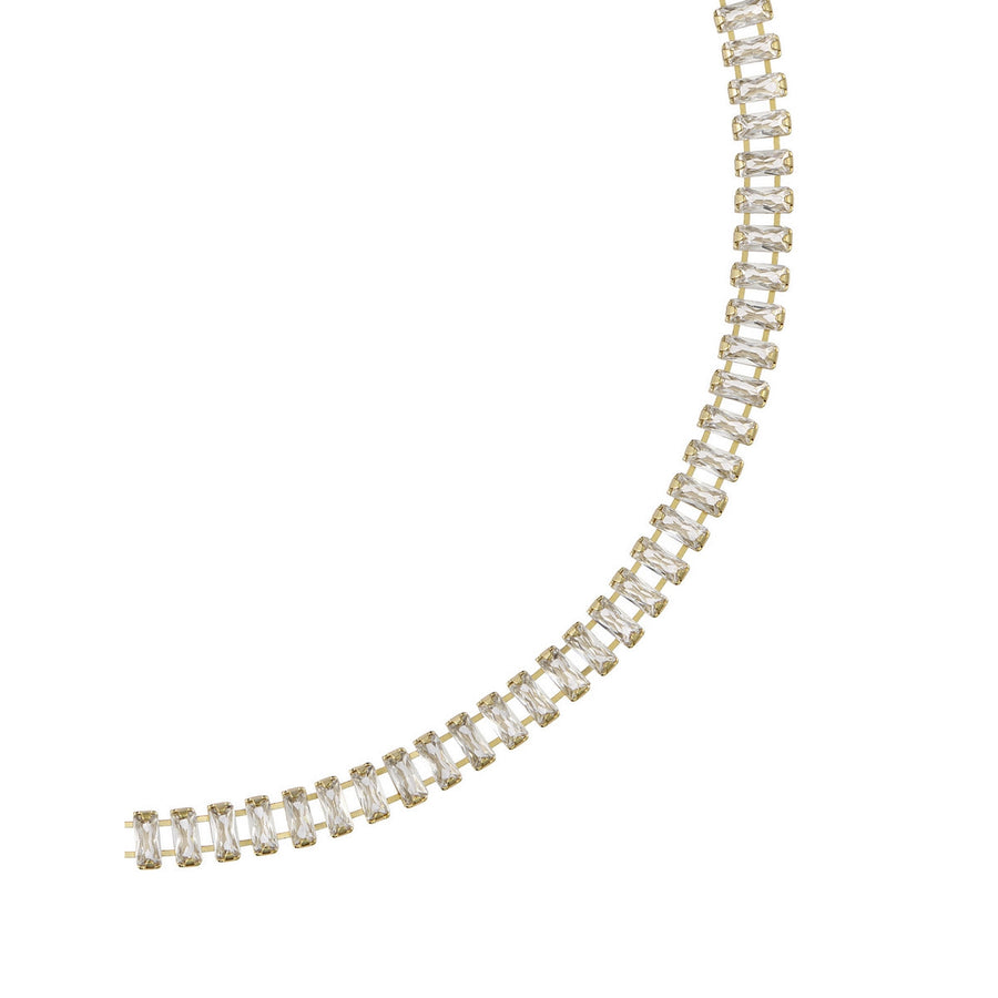 ted baker isabeau: crystal baguette necklace, gold tone, clear crystal