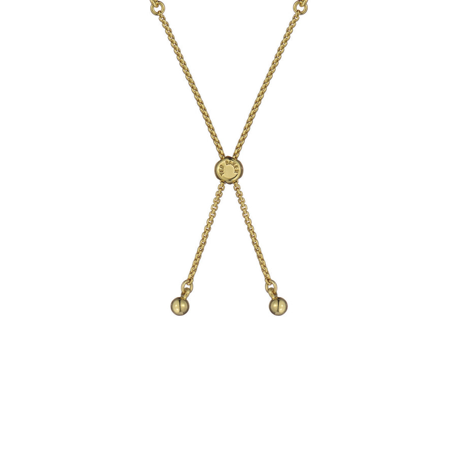 ted baker isela: crystal baguette slinky adjustable bracelet gold tone, pink crystal