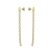 ted baker isalie: crystal baguette slinky drop earrings gold tone, clear crystal