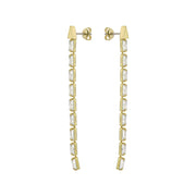 ted baker isalie: crystal baguette slinky drop earrings gold tone, clear crystal