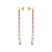 ted baker isalie: crystal baguette slinky drop earrings gold tone, pink crystal