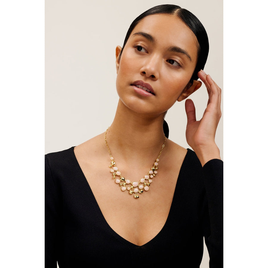 ted baker periela: pebble stone necklace gold tone, pink