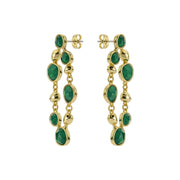 ted baker perial: pebble stone statement drop earrings gold tone, green