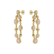 ted baker perial: pebble stone statement drop earrings gold tone, pink