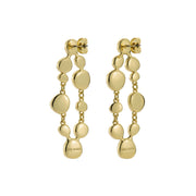 ted baker perial: pebble stone statement drop earrings gold tone, pink