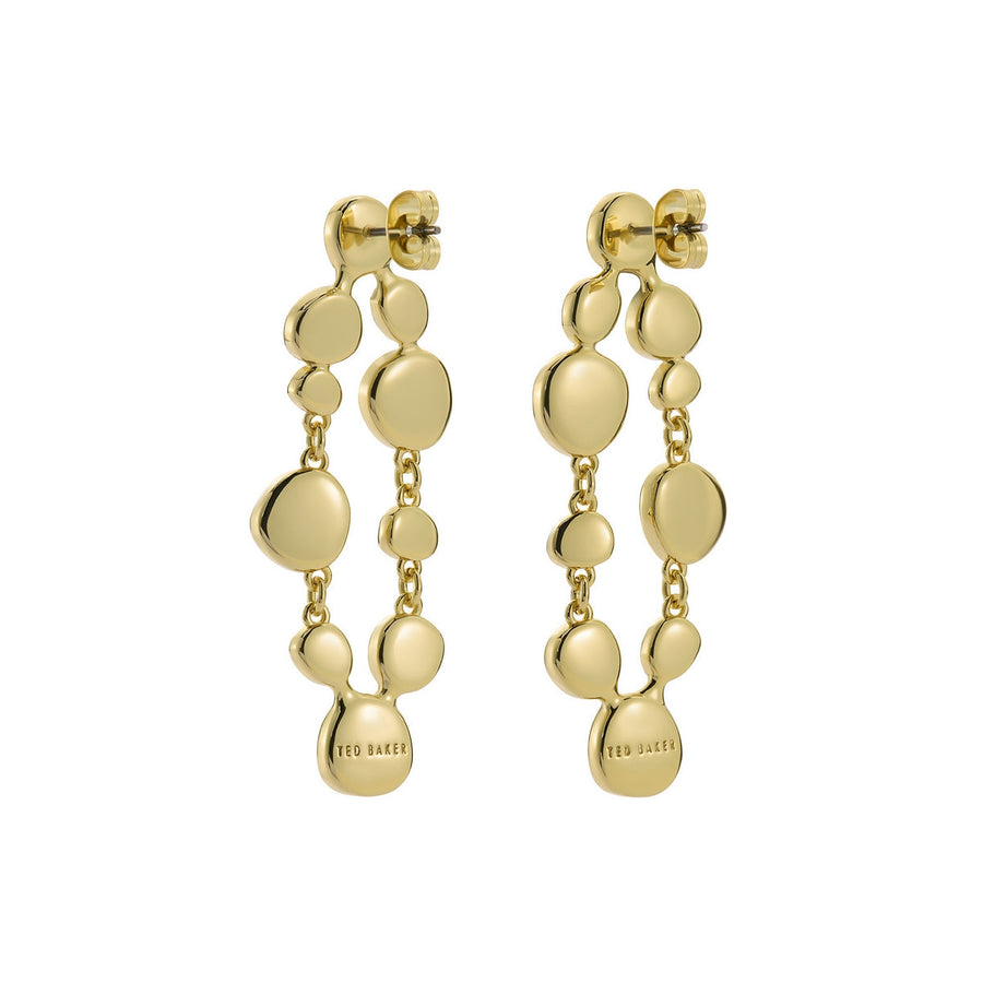 ted baker perial: pebble stone statement drop earrings gold tone, pink