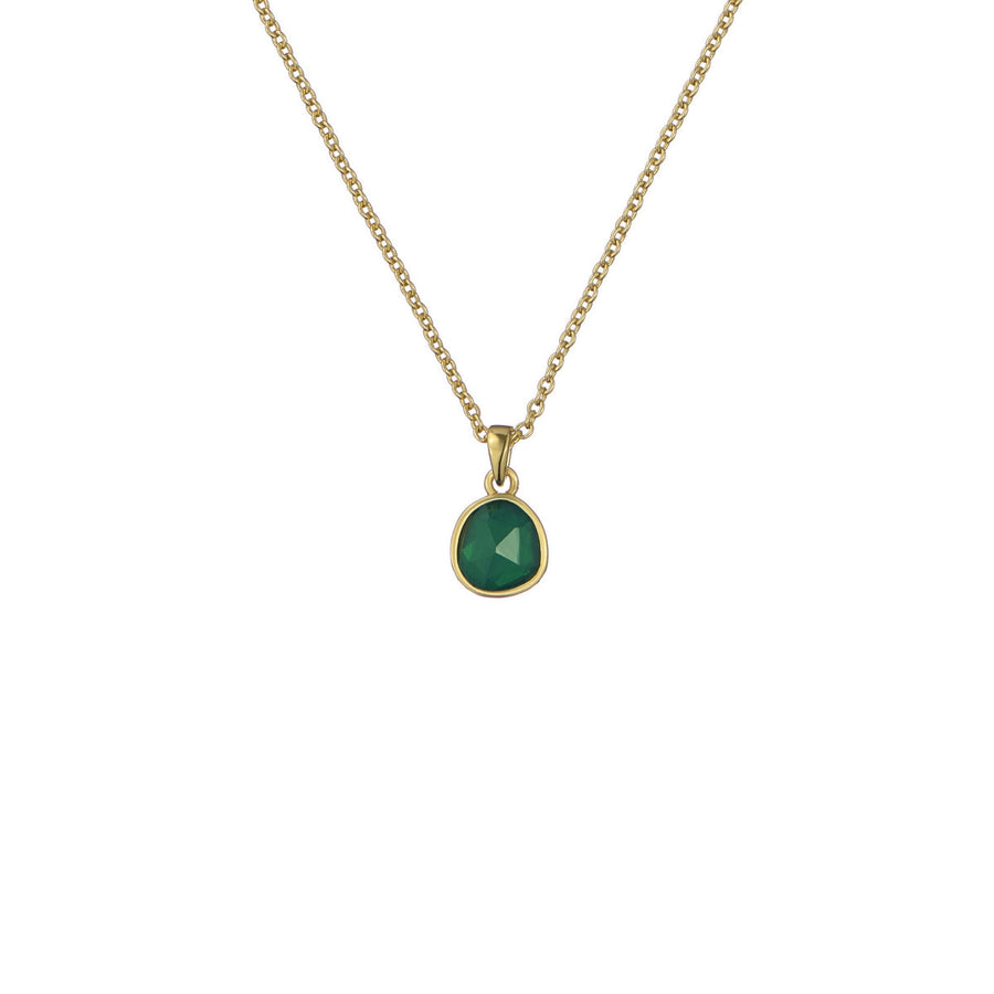 ted baker peralia: pebble stone pendant necklace gold tone, green