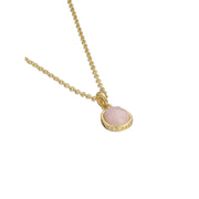 ted baker peralia: pebble stone pendant necklace gold tone, pink