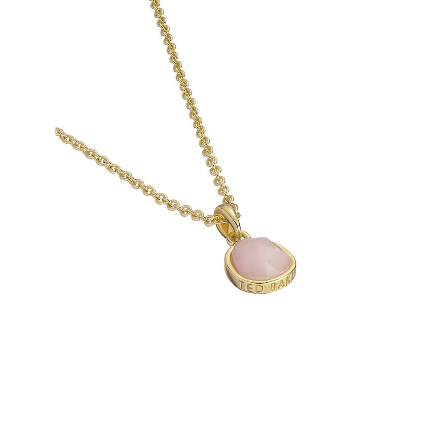 ted baker peralia: pebble stone pendant necklace gold tone, pink