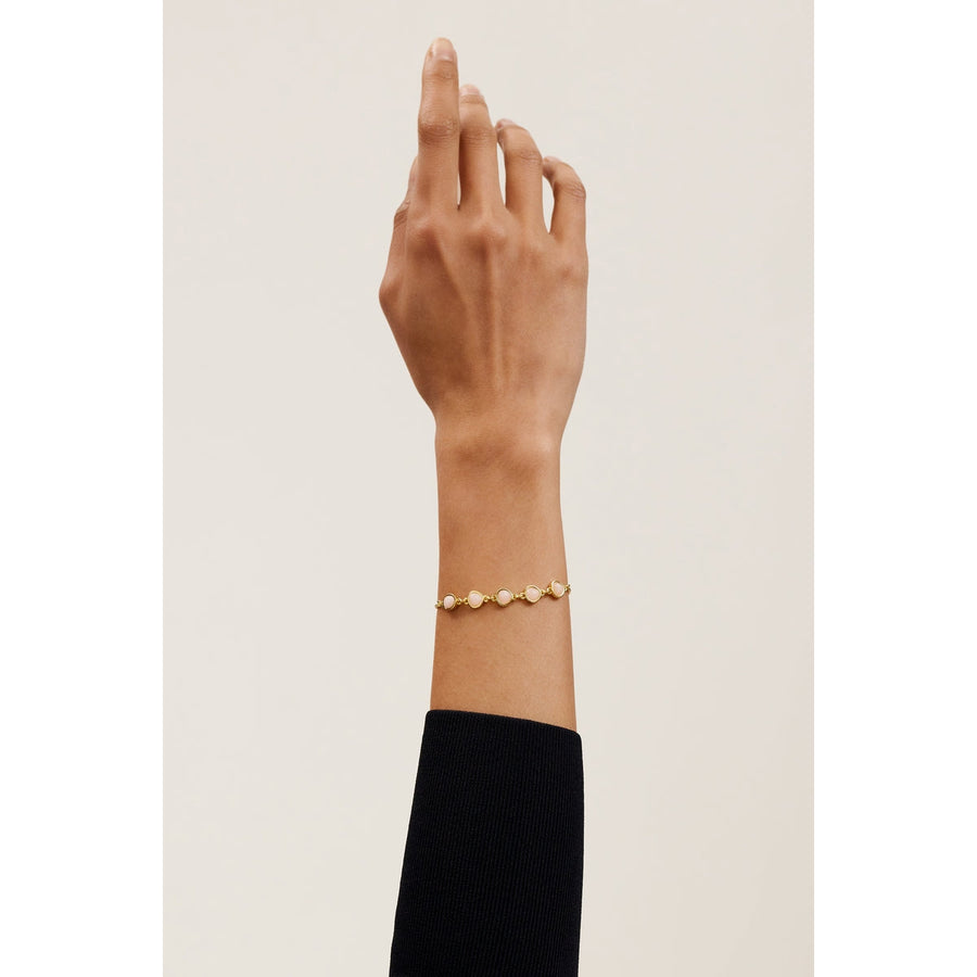 ted baker pelra: pebble stone adjustable bracelet gold tone, pink