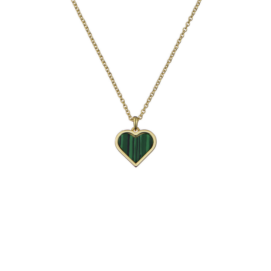 ted baker morelie: monogram heart pendant necklace, gold tone, green