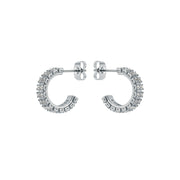 ted baker mellrie: small double crystal hoop earrings silver tone, clear crystal