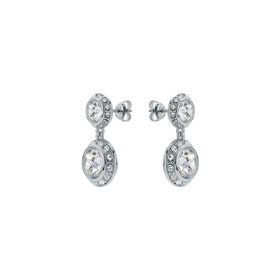 ted baker sollia: solitaire sparkle crystal drop earrings silver tone, clear crystal