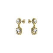 ted baker sollia: solitaire sparkle crystal drop earrings gold tone, clear crystal