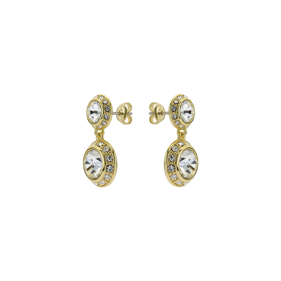 ted baker sollia: solitaire sparkle crystal drop earrings gold tone, clear crystal