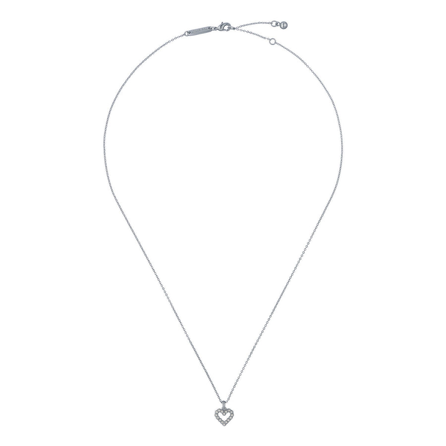 ted baker amore: crystal halo heart pendant necklace, silver tone, clear crystal
