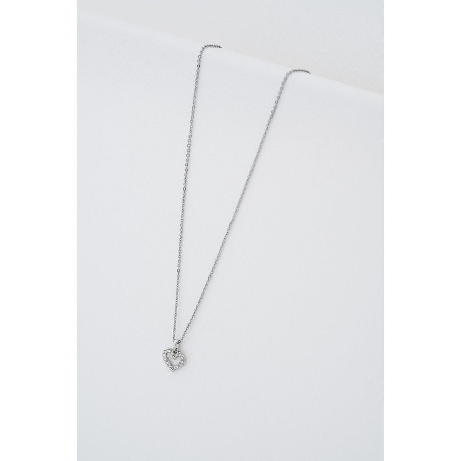ted baker amore: crystal halo heart pendant necklace, silver tone, clear crystal