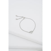 ted baker amorita: crystal halo heart adjustable bracelet , silver tone, clear crystal
