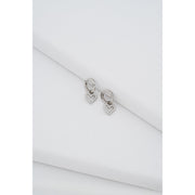 ted baker amora: crystal halo heart huggie earrings silver tone, clear crystal