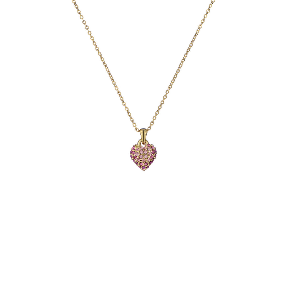 ted baker adorina: crystal sweetheart pendant necklace gold tone, light pink ombre crystal