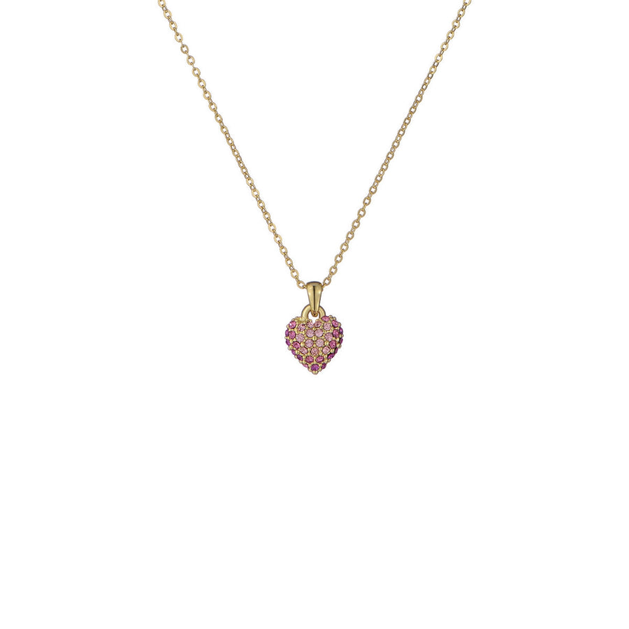 ted baker adorina: crystal sweetheart pendant necklace gold tone, light pink ombre crystal