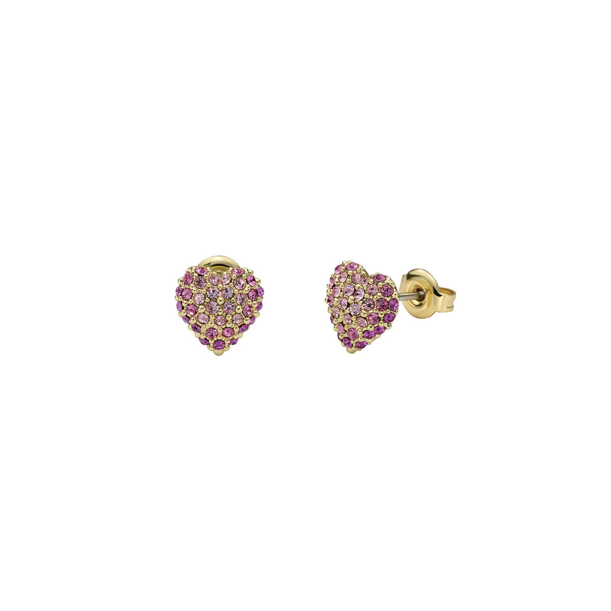 ted baker adoraa: crystal sweetheart adjustable stud earrings gold tone, light pink ombre crystal