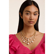 ted baker divinaa: pearl & crystal statement necklace gold tone, pearl, clear crystal