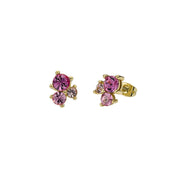 ted baker joyaa: jewel cluster stud earrings, gold tone, pink, clear crystal