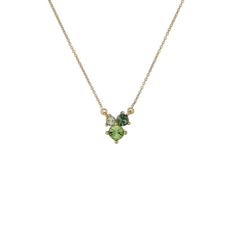 ted baker joyelle: jewel cluster pendant necklace gold tone, green multi crystal