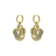 ted baker florence: crystal flower gold tone, crysatal drop earrings