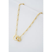 ted baker lola: double logo link necklace gold tone white pearl